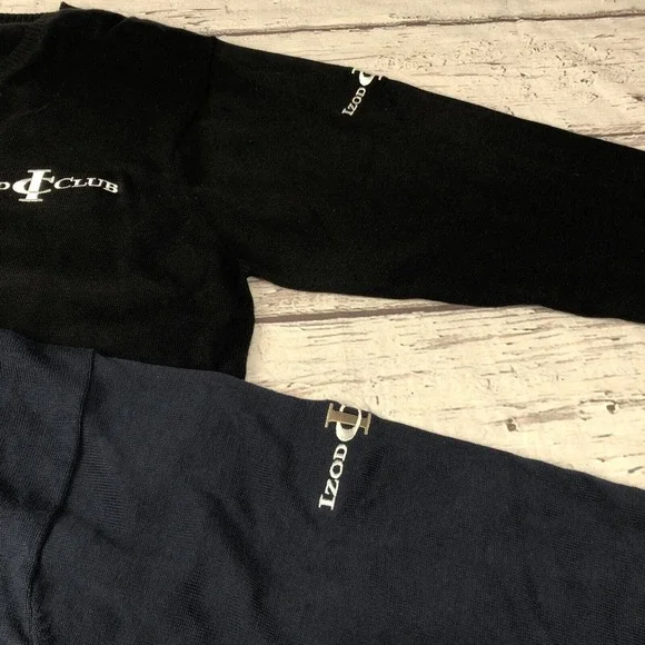 NWT Lot Of 2 Men's Sweater IZOD (blue, Black)V-Neck Pullover Size M. H2O Logo - Picture 6 of 16